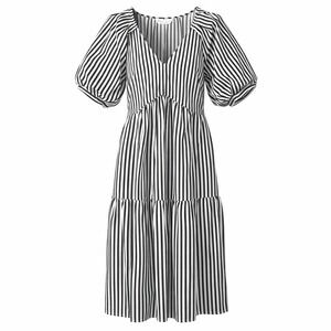 NWT Estelle Parisian Chic Striped Tiered Dress Womens Size 3X Modern Cottagecore